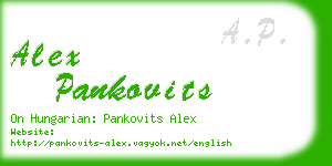 alex pankovits business card